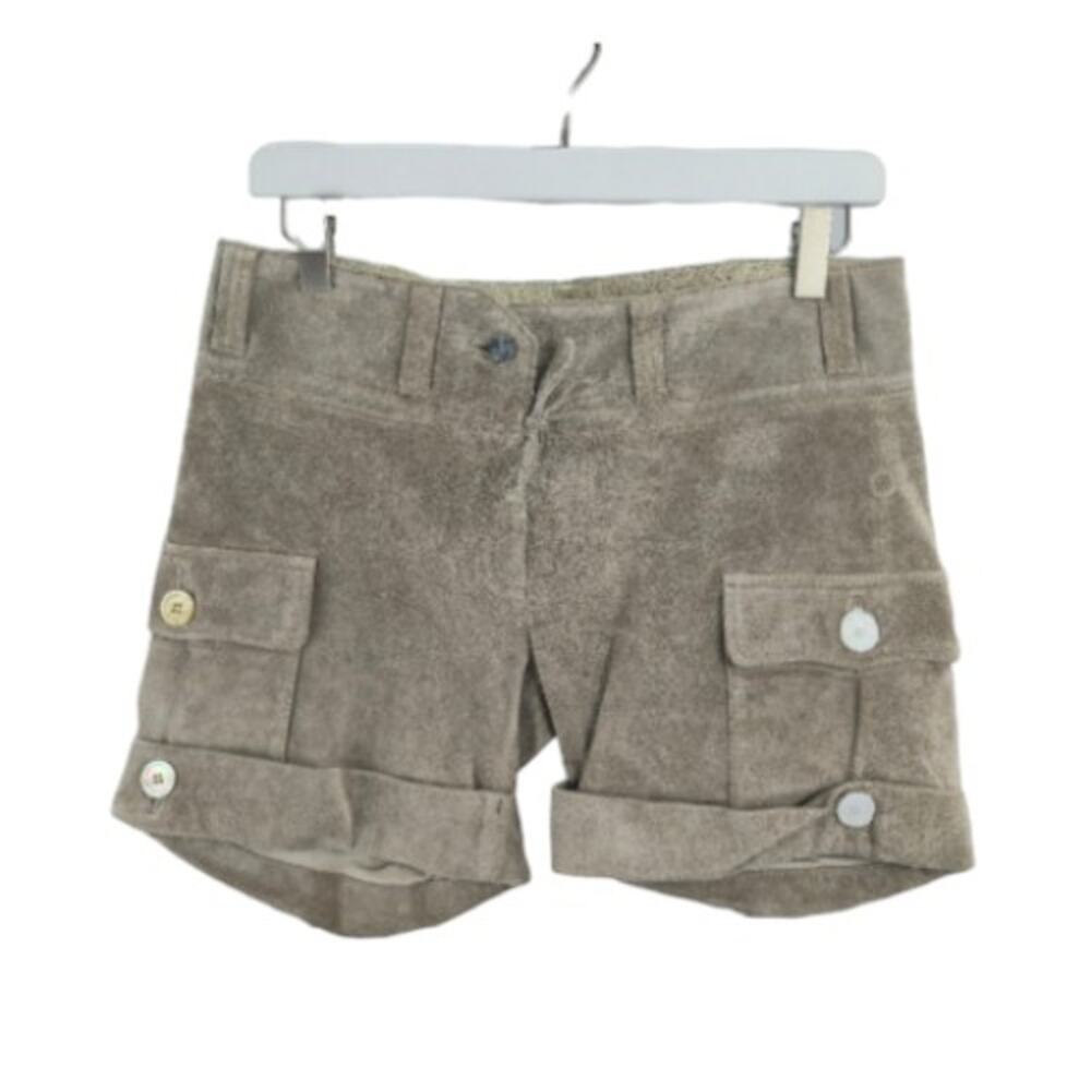 NWOT June 100% Suede Leather Cargo Shorts Size 27